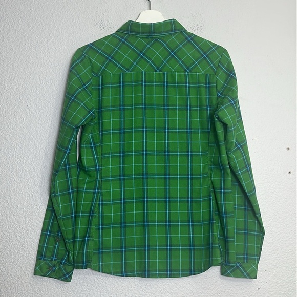 Mountain Hardwear Green Plaid Light Flannel Long Sleeve Button Down Women Size 8 - Picture 2 of 14